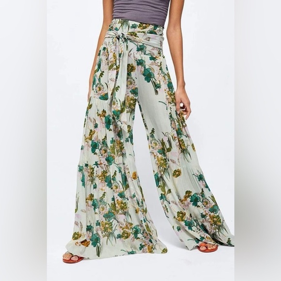 Free people Aloha wide leg tie waist Pants , sz XXS - Picture 1 of 9